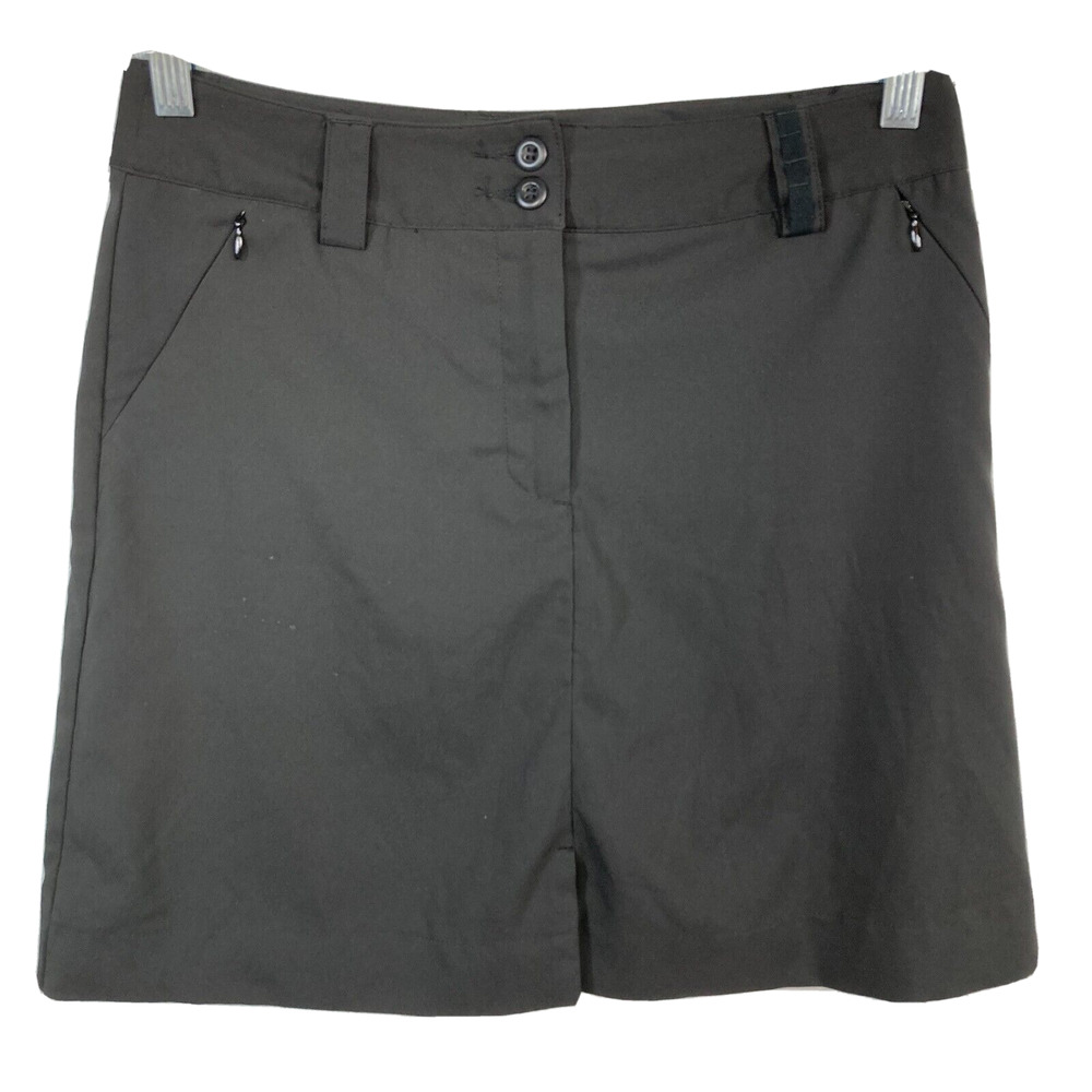 Maggie Lane Skort Womens Sz 6 Black Golf A Line Mini Skirt Stretch Zip Pockets